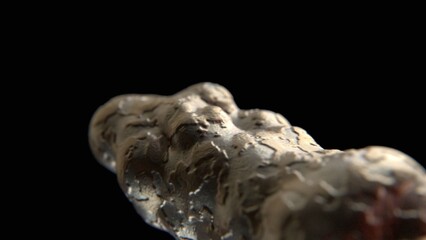 Microscopic view of rare metallic surface with quantum structure and shallow depth of field