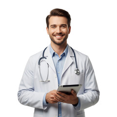 portrait of a male doctor with clipboard