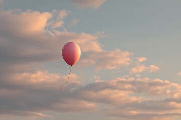 A single balloon soars into the sky, symbolizing liberation and freedom.