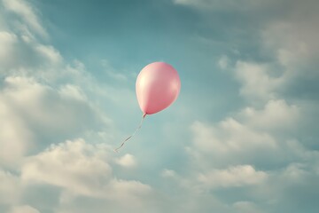 Obraz premium A single balloon soars into the sky, symbolizing liberation and freedom.