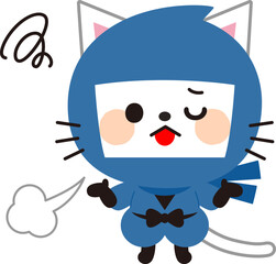 飽きれてるネコの忍者