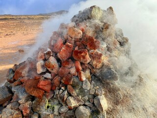 Hverir Geothermal Area near Mývatn, Námafjall Mountain, North Iceland