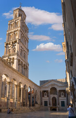 Diocletian's Palace Peristyle bell tower in Split, Croatia