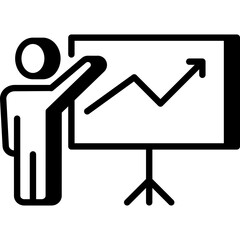 Businessman presenting graph showing success and growth