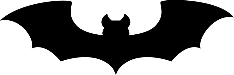 Halloween spooky bat flying monster silhouette. Horror holiday flying bat, creepy Dracula monster isolated vector silhouette. Halloween scary animal or spooky night vampire