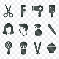 Barbershop Hair Salon Tools And Equipment Vector Icons Collection Set