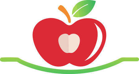 red apple isolated on white