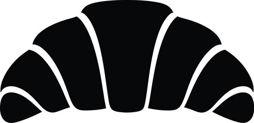 Simple black silhouette of a croissant pastry icon