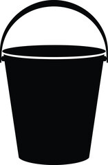 Simple black silhouette of a classic bucket with a handle © HAFIJA KHATUN