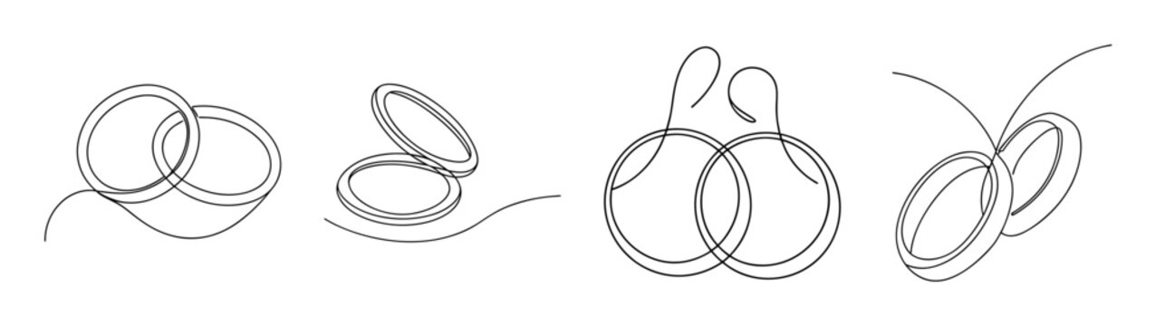 Collection of decorative toe ring designs abstract line art for fashion accessories