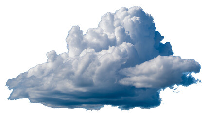 Dynamic cumulus cloud formation against blue sky