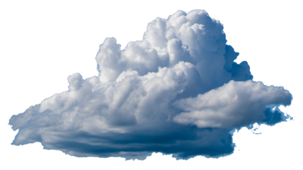Dynamic cumulus cloud formation against blue sky