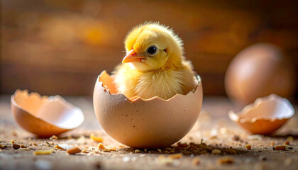 when the chick has just hatched and the egg shell has cracked