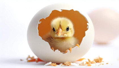 when the chick has just hatched and the egg shell has cracked