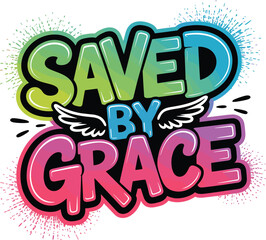 Colorful Graffiti Text: Modern Urban Art with Spiritual Message