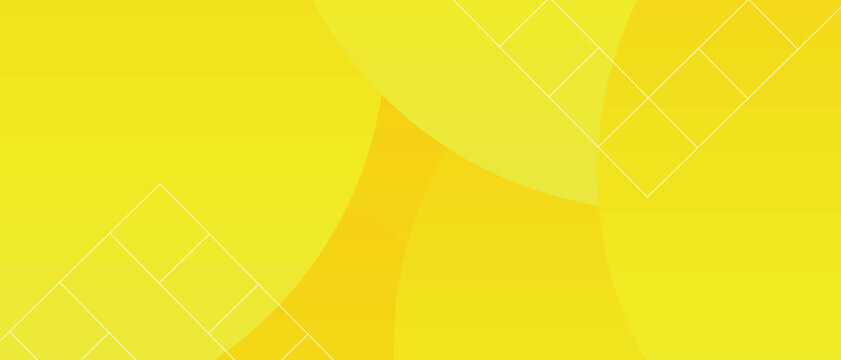 Yellow Gradient Geometric Background with Overlapping Circles and Square Outlines. Vibrant layered curves and subtle lattice squares create a clean, modern backdrop for tech and business visuals