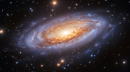 Fototapeta premium Stunning Galaxy in Space: A Bright Spiral of Stars and Nebulae with Dazzling Colors Across the Universe