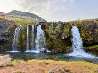 Kirkjufell Mountain and Kirkjufellsfoss Waterfall, Snæfellsnes Peninsula, West Iceland