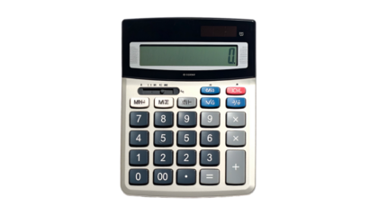 Calculator with a digital display and standard number pad