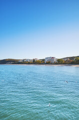 Fototapeta premium Aerial view of Miedzyzdroje on the Baltic Sea, Poland.