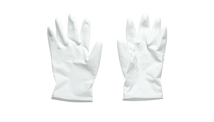 Obraz premium Clean white gloves, palms up, on black background