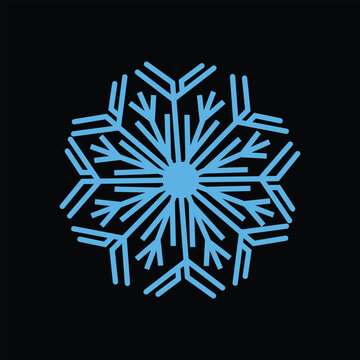 snowflake icon on blake background 