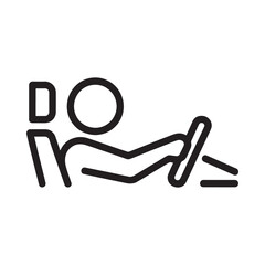Simple line icon of a person driving a car