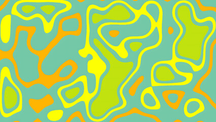 Abstract background with organic shapes in shades of green, yellow and orange
