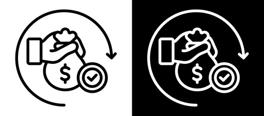 Debt Consolidation Icon Set In Black And White Filled Style Collection