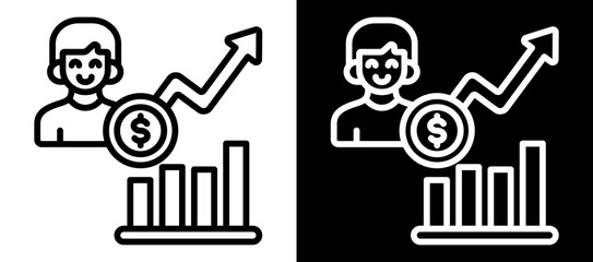 Personal Loan Lift Icon Set In Black And White Filled Style Collection