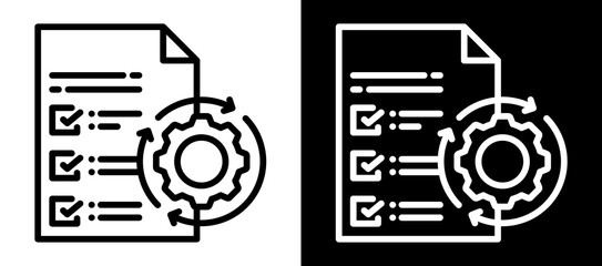 Auto Approval Icon Set In Black And White Filled Style Collection