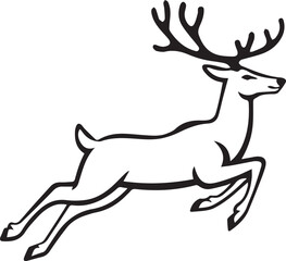 Fototapeta premium Vector art of black deer leaping