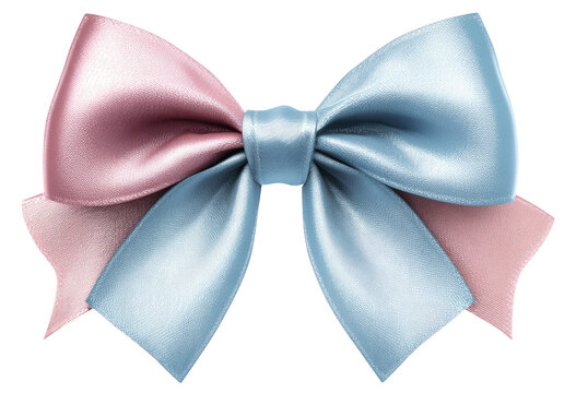 Pastel pink and blue satin bow - Powered by Adobe