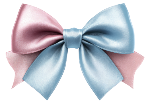 Pastel pink and blue satin bow