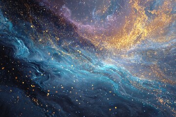 Exploring colorful abstract cosmic space textures with vibrant hues and swirling patterns in a galaxy-inspired design