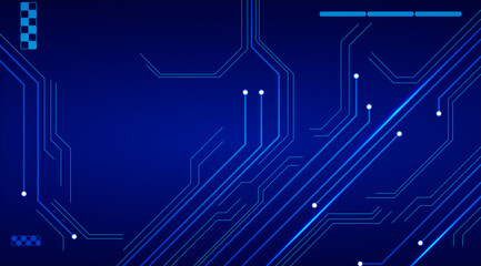 Digital Connection Circuit Vector Modern Blue Electronic Data Flow Background