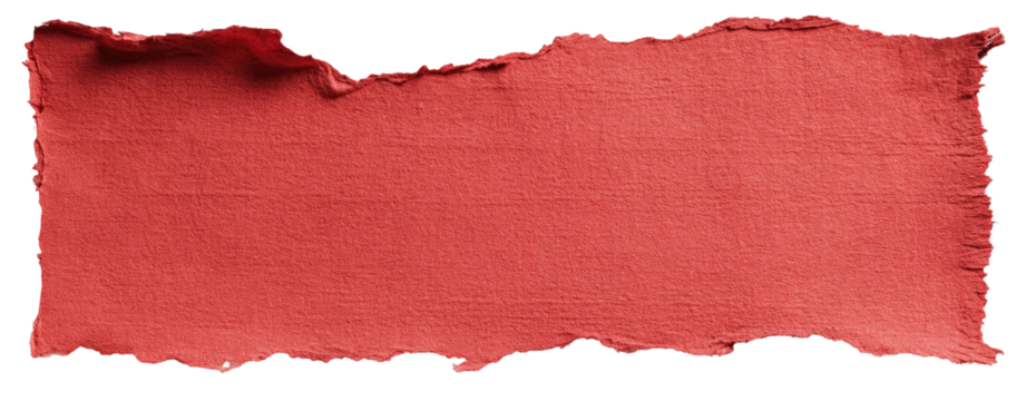 Red, torn rectangular patch