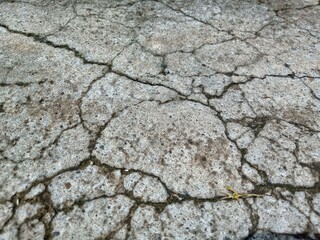 Closeup Texture of Cracked Concrete Surface with Natural Weathering