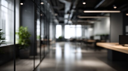 Beautiful photo of blurry out of focus modern office background.