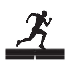 Silhouette of Athlete Running on Track