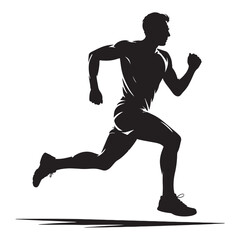 Silhouette of Athlete Running on Track