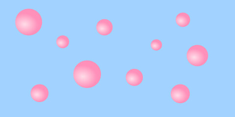 Pink Gradient Spheres on Blue Background