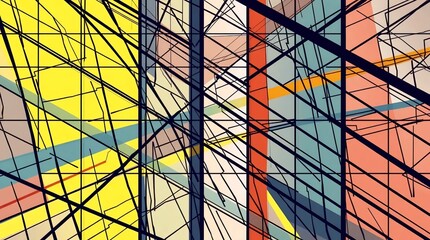 Fototapeta premium Crossing Blue Stage Lights on Dark Background