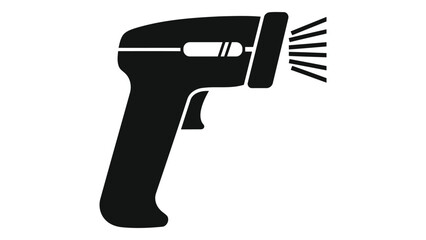 Black infrared thermometer icon on medical thermometer sign vector illustration