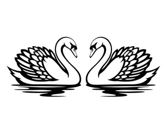Obraz premium vector illustration of a swanclp symbol image