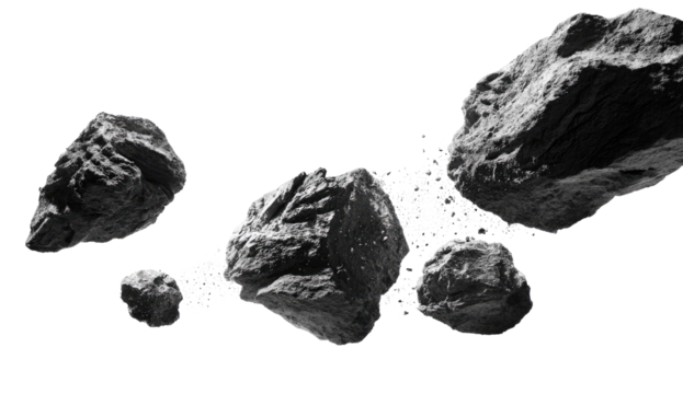 Asteroid field, rocks in space