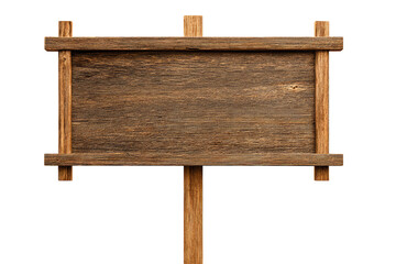 Rustic wooden sign, blank, on a post