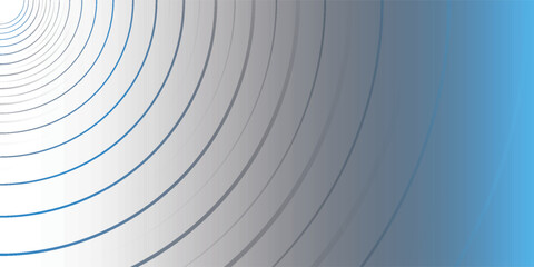 Abstract image featuring concentric circular lines with a gradient effect, creating a sense of depth and movement. The lines are gray and the background is blue.