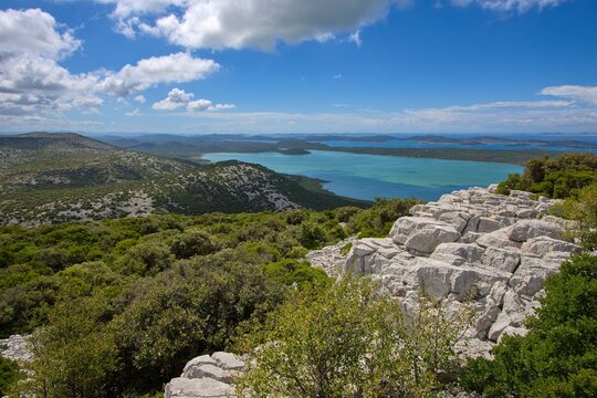 Kamenjak hill - view to Vrana lake (Vransko jezero), Rada&scaron;inovci, Zadar, Croatia