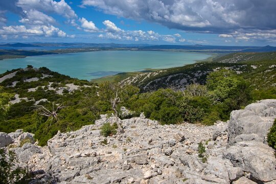 Kamenjak hill - view to Vrana lake (Vransko jezero), Rada&scaron;inovci, Zadar, Croatia